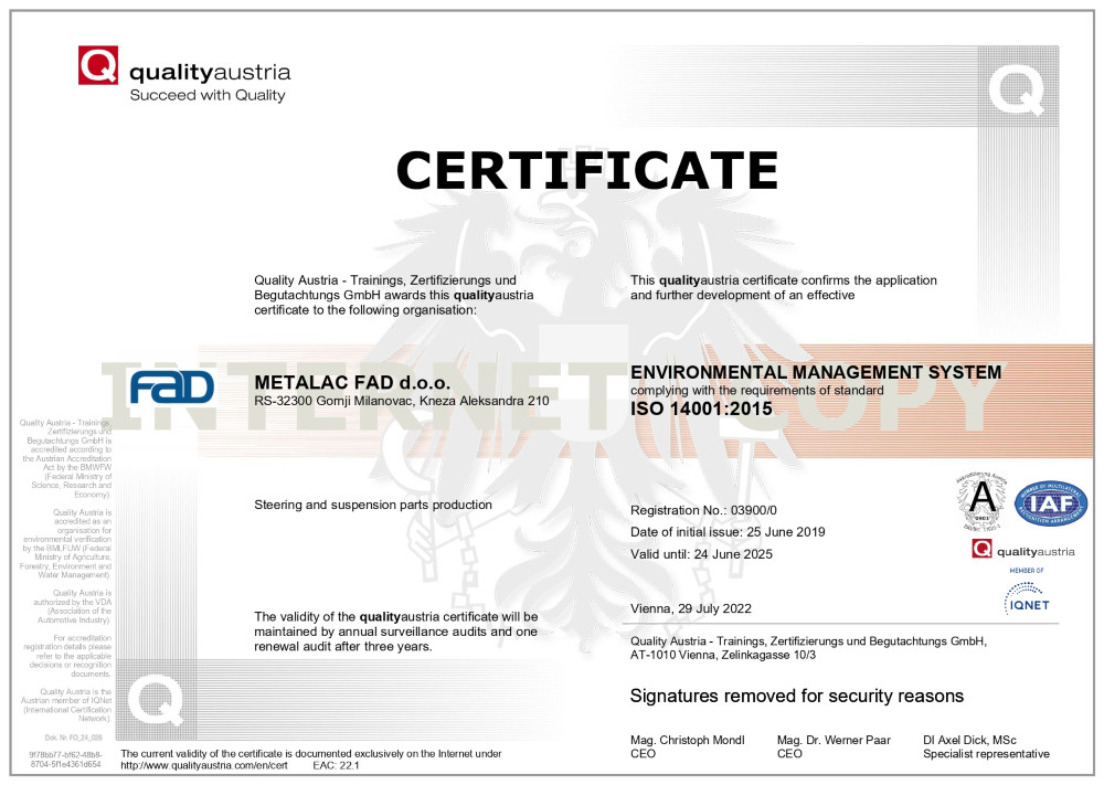 certification 14001