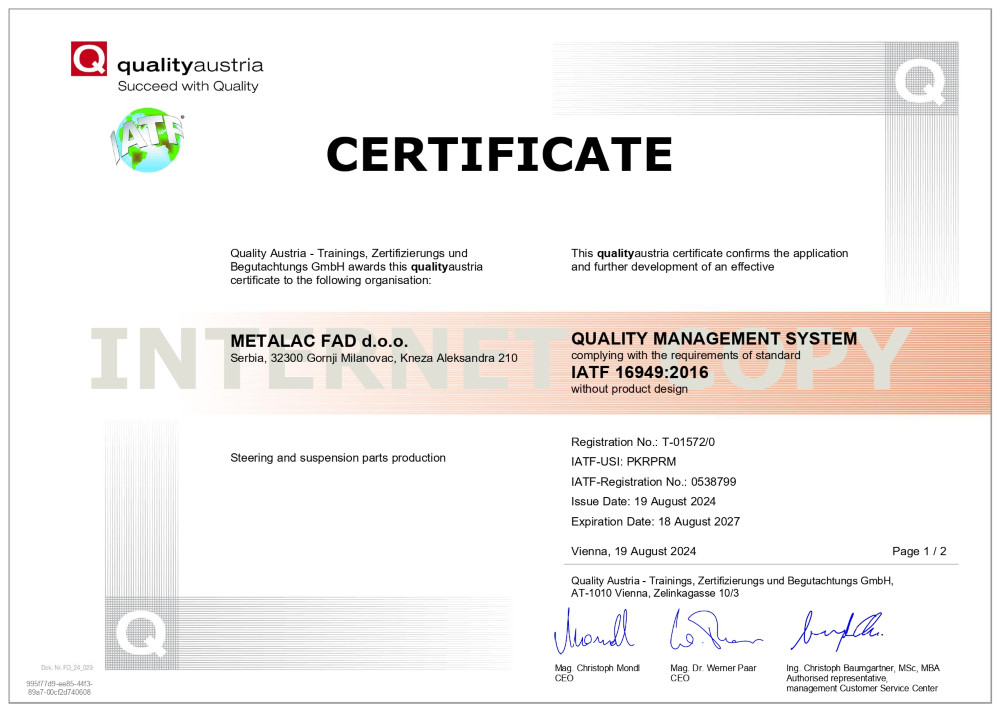 certification 16949